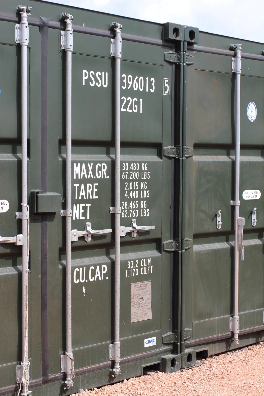 Closeup of shipping container